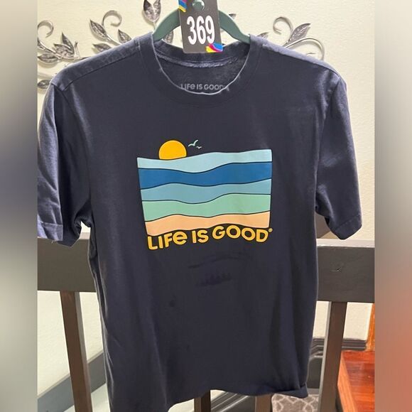 Life is Good Men's Navy T-Shirt Size small #369 - Picture 5 of 5